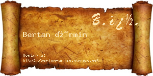 Bertan Ármin névjegykártya